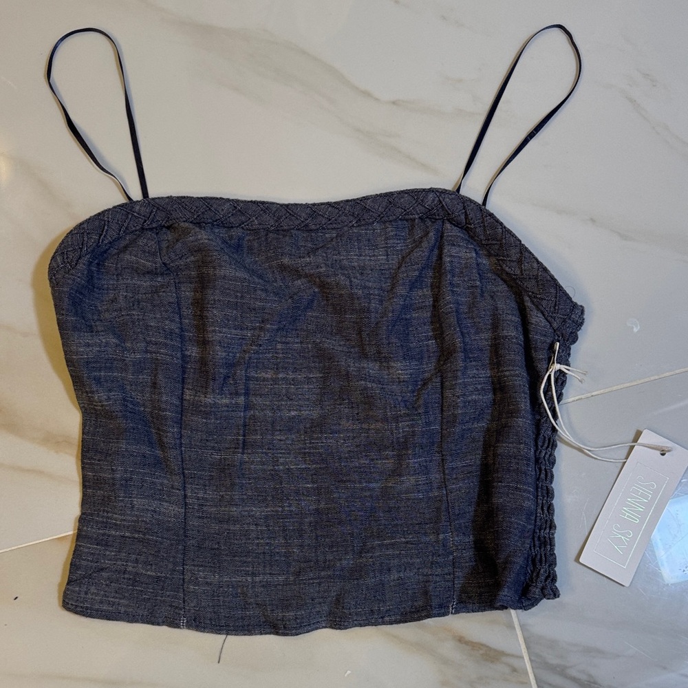 Sienna Sky Dark Blue Camisole with Spaghetti Straps